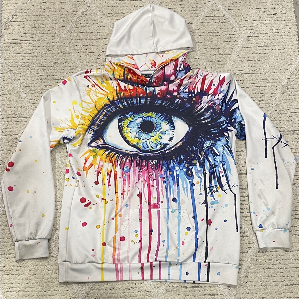 Newcosplay Colorful Eye Graphic Hoodie